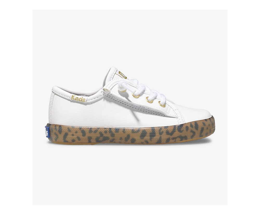 Keds Sneakers White - Kickstart Leopard Foxing Jr. - Kids SQCDRW-075